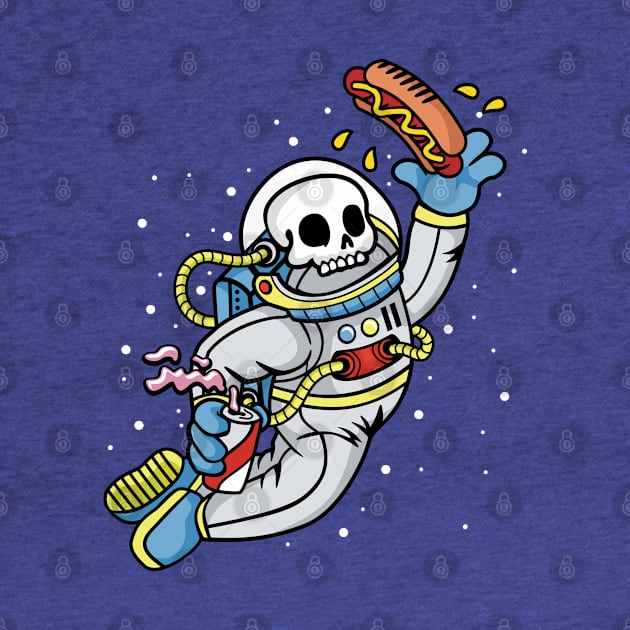 Comic - Space Skull Hotdog - Blue by ShirzAndMore